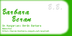 barbara beran business card