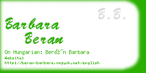 barbara beran business card